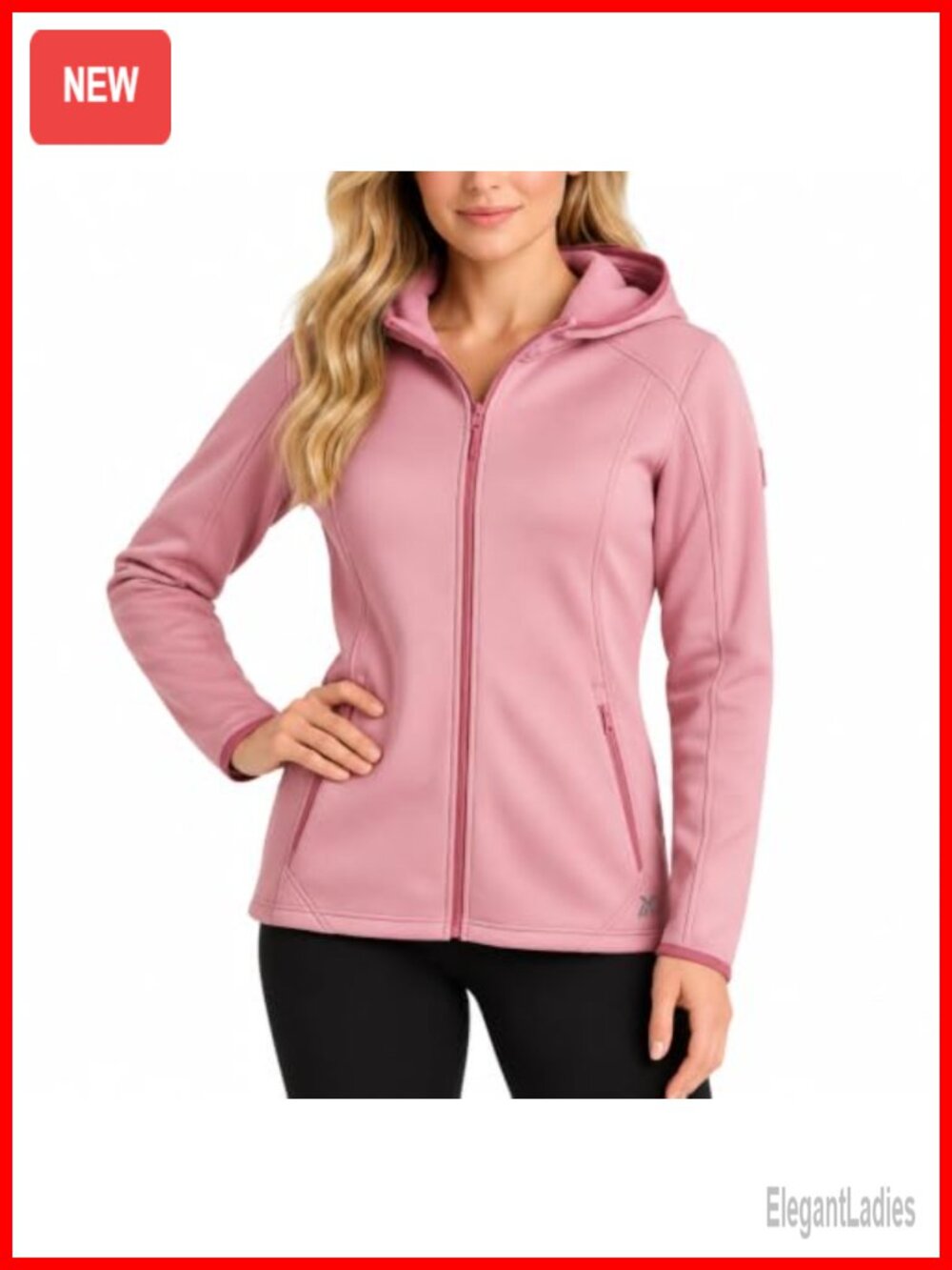 Women's Softshell Fleece Lined Jacket Water Windproof Hooded Zip Up